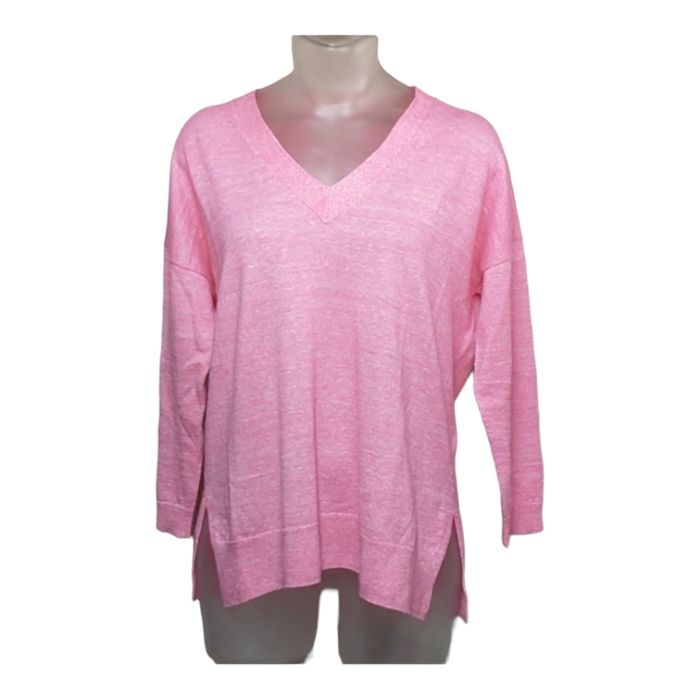 J.crew Marled Pink Wool linen Top Size XS Lightweight Boxy Fit Feminine chic